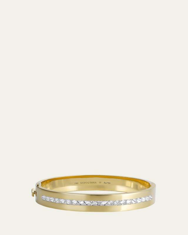 Be Spiked Single Row Diamond Bangle Bracelet